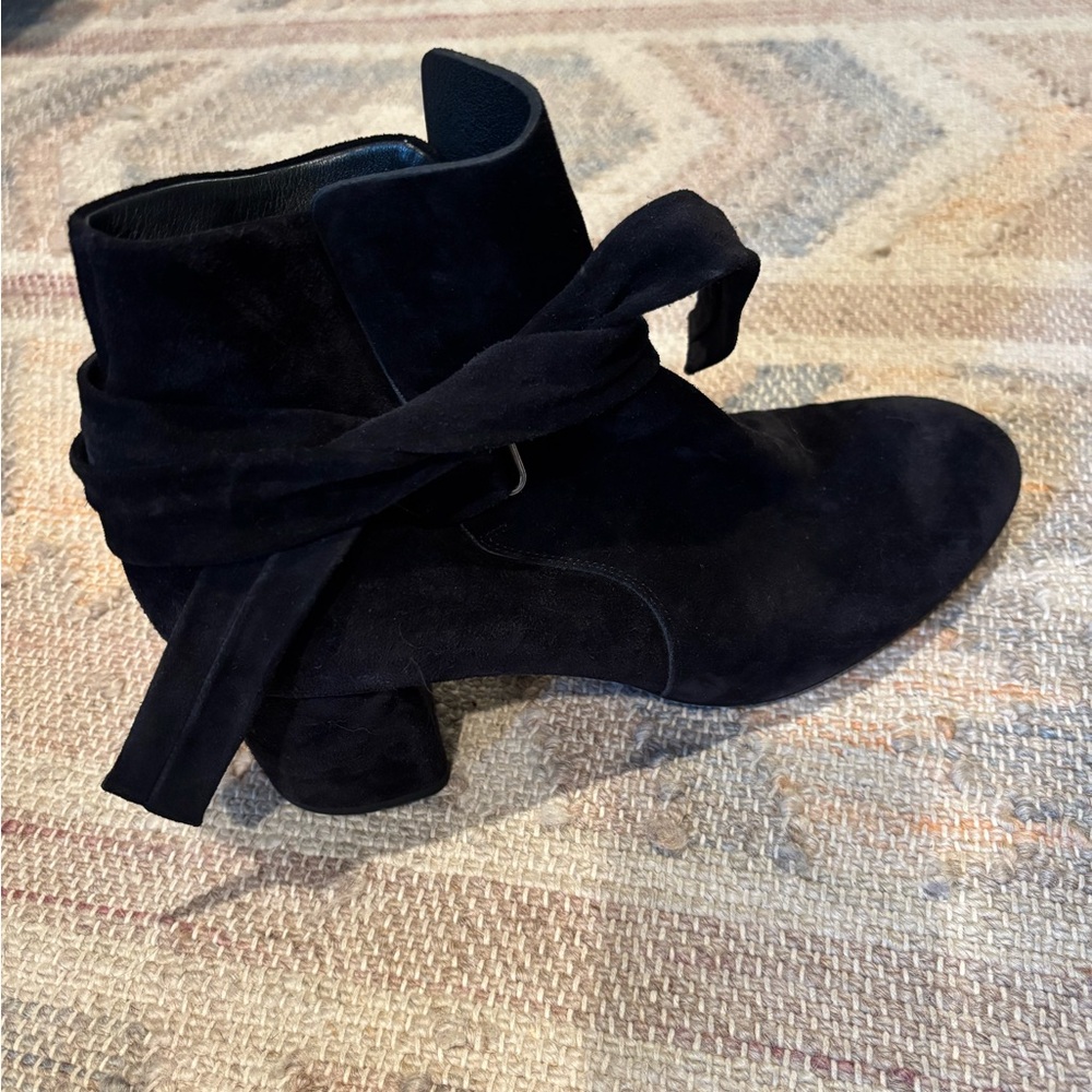 Black Suede Ankle Boots with Bow Detail by rag and bone size 9